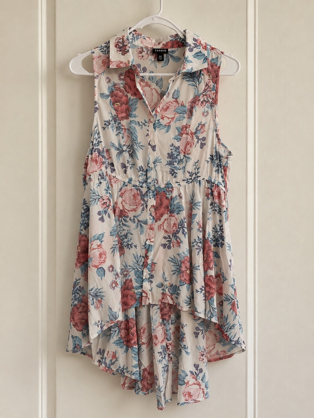 Torrid Floral High- Low Button-Front Top - 00